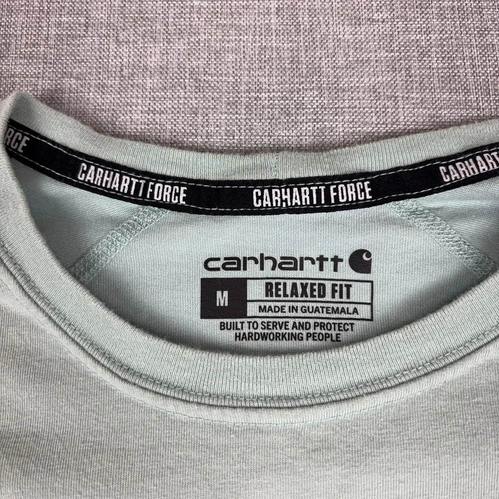 Carhartt Force Shirt Mens Medium Green Short Sleeve Pocket Relaxed Fit Tee